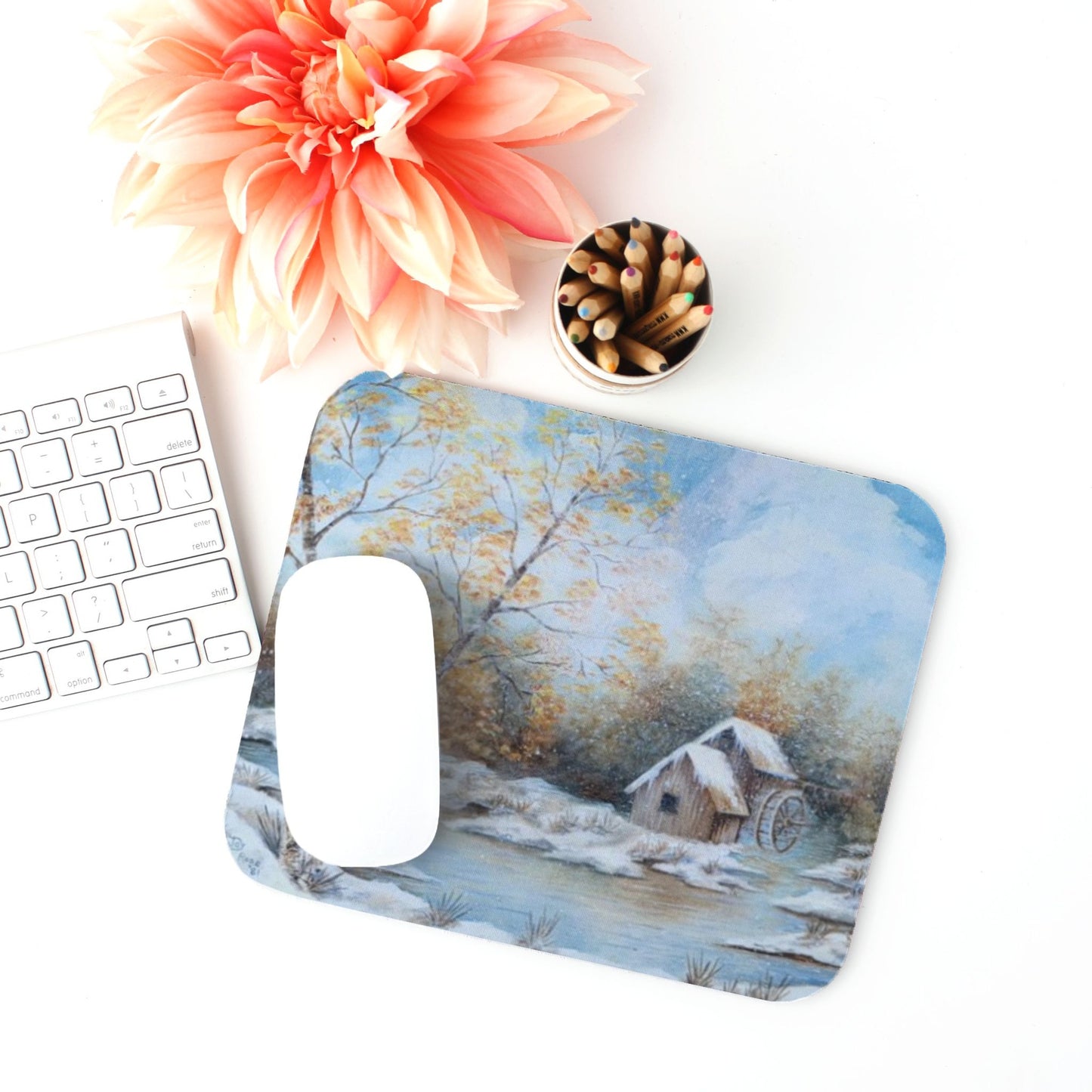 Cabin by Stream Mouse Pad (Rectangle)