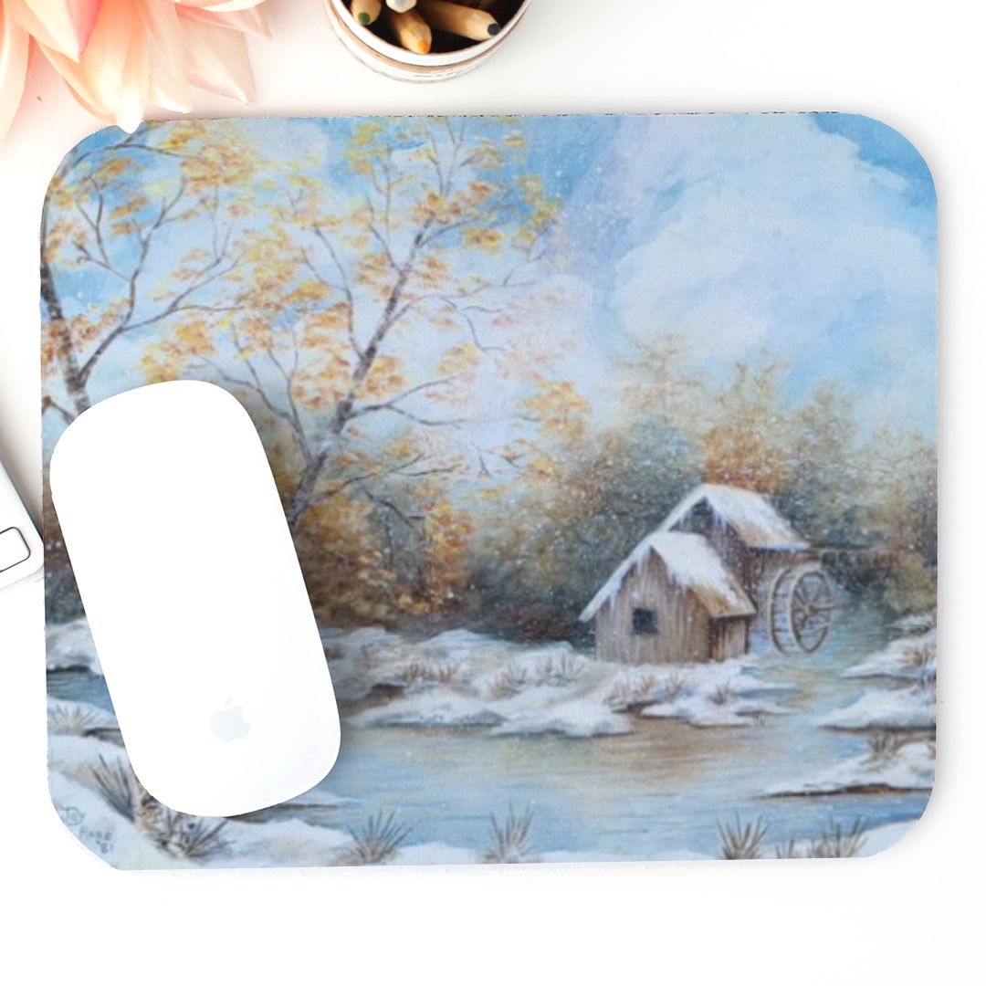 Cabin by Stream Mouse Pad (Rectangle)